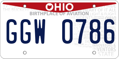 OH license plate GGW0786