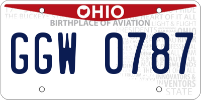 OH license plate GGW0787