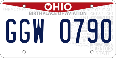 OH license plate GGW0790
