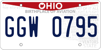 OH license plate GGW0795