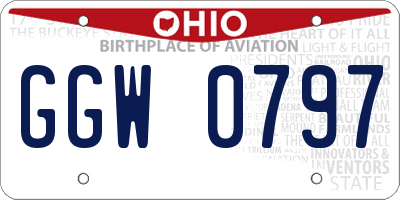 OH license plate GGW0797