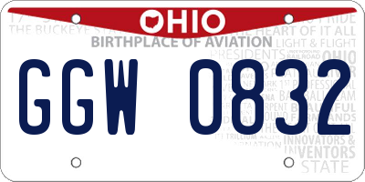 OH license plate GGW0832