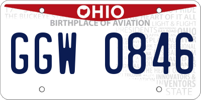OH license plate GGW0846