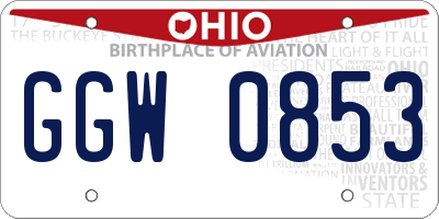 OH license plate GGW0853