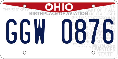OH license plate GGW0876