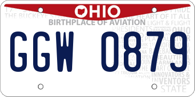 OH license plate GGW0879