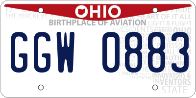 OH license plate GGW0883