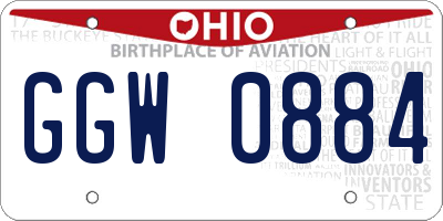 OH license plate GGW0884
