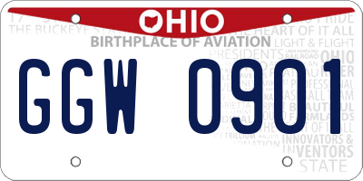 OH license plate GGW0901