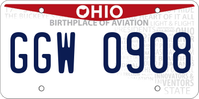 OH license plate GGW0908
