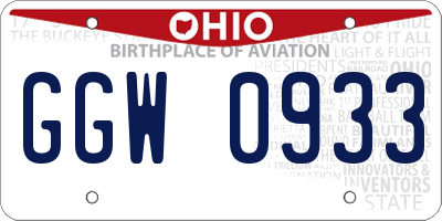 OH license plate GGW0933