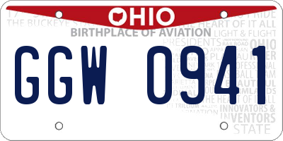 OH license plate GGW0941