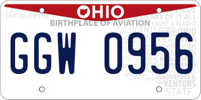 OH license plate GGW0956