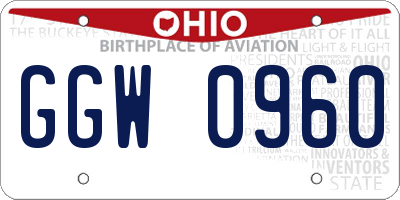 OH license plate GGW0960
