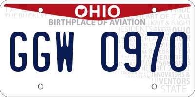 OH license plate GGW0970