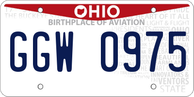OH license plate GGW0975