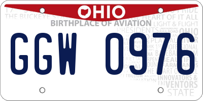 OH license plate GGW0976