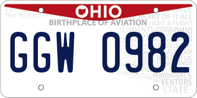 OH license plate GGW0982