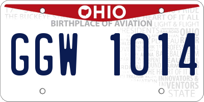 OH license plate GGW1014