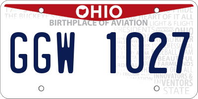 OH license plate GGW1027