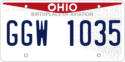 OH license plate GGW1035