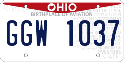 OH license plate GGW1037