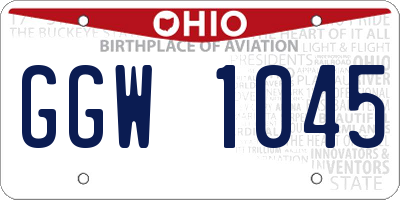 OH license plate GGW1045
