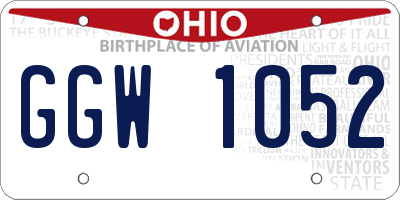 OH license plate GGW1052