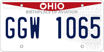 OH license plate GGW1065