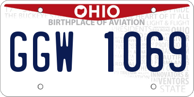OH license plate GGW1069
