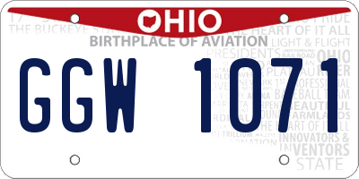 OH license plate GGW1071