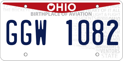 OH license plate GGW1082