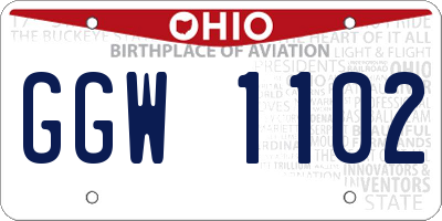 OH license plate GGW1102