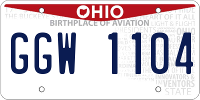 OH license plate GGW1104