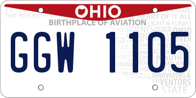 OH license plate GGW1105