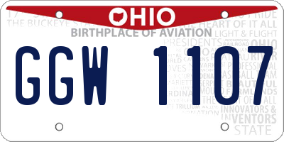 OH license plate GGW1107
