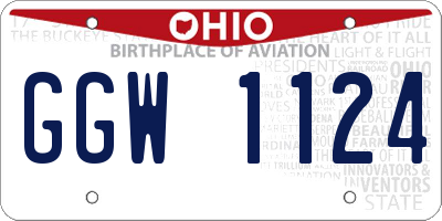 OH license plate GGW1124