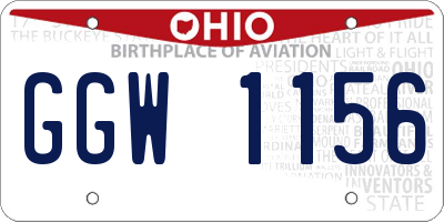 OH license plate GGW1156