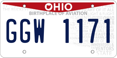 OH license plate GGW1171