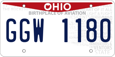 OH license plate GGW1180