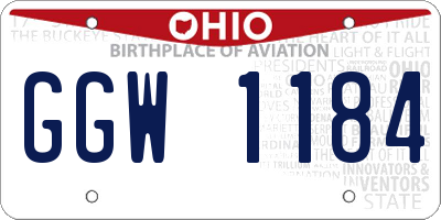 OH license plate GGW1184