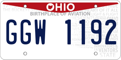 OH license plate GGW1192