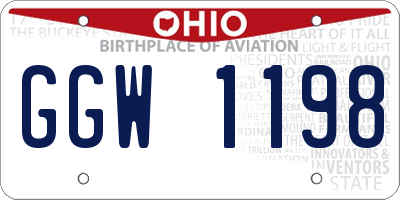 OH license plate GGW1198