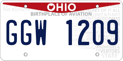 OH license plate GGW1209