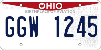 OH license plate GGW1245