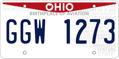 OH license plate GGW1273