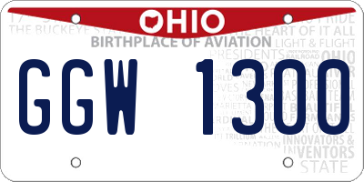 OH license plate GGW1300