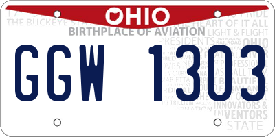 OH license plate GGW1303