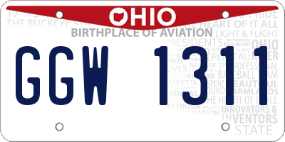 OH license plate GGW1311