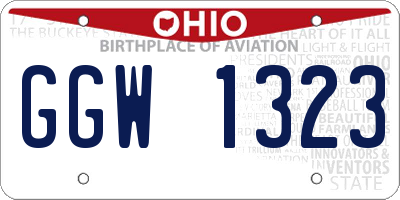 OH license plate GGW1323